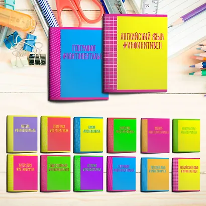 Тетрадь предметная в клетку Listoff, "Neon party. Английский язык", 48 листов - фото 5