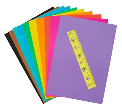 Картон цветной 10 цветов 10 листов А4 мелованный, двухсторонний, в папке, Art idea - фото 2