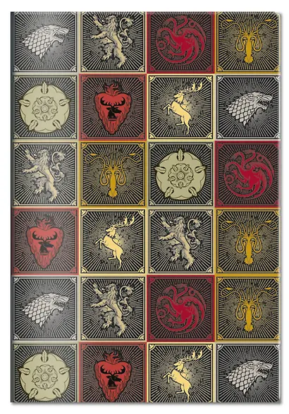 Обложка для паспорта «Игра Престолов. Гербы домов», черная - фото 2