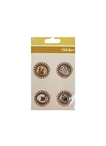 Наклейки в металл оправе для скрапа Круглые (Br-11) (11034611) (4шт) (упаковка) - фото 1