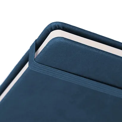 Книга для записей А5 96л кл. "Joy Book. Морской залив" иск.кожа, тонир.блок, скругл.углы, ляссе, резинка, карман на задн.форзаце - фото 4