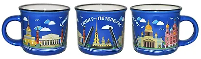 Кружка Санкт-Петербург 90 мл. голубая - фото 1
