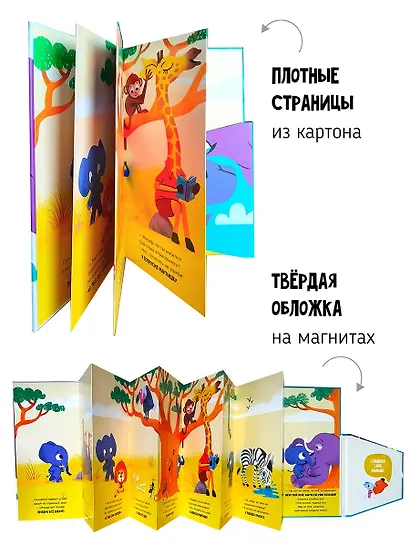 Книга раскладушка двухсторонняя "Неугомонный Слоненок" - фото 3