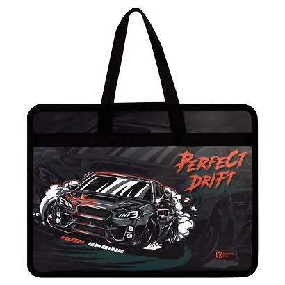 Папка для тетрадей А4 "ДРИФТ" полипропилен, 34*25*9.5см, молния, дно с расширением, текст.ручки, УФ-печать - фото 4