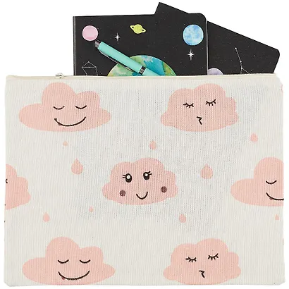 Папка для тетрадей В5 "Облака" молния, лен - фото 2