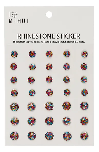 Стразы самоклеящиеся ассорти цветные - фото 1