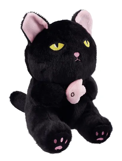 Мягкая игрушка Котик черный с рыбкой (23см) (12-00960-K7) - фото 1