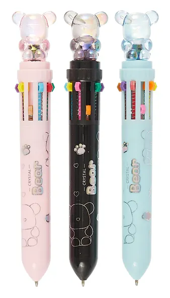 Ручка шариковая "Мишка", автоматическая 10 цветов, в ассортименте - фото 1