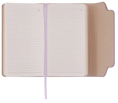 Ежедневник недат. А6+ 120л "Плезир" беж. и сиреневый, кожзам, тв.переплет, тисн.фольгой, закругл.углы, офсет, справ.мат-лы, ляссе, инд.уп - фото 5
