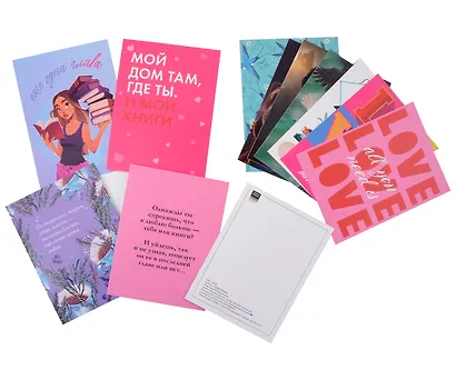 Конверт с набором открыток и стикерпаков Trendbooks with love по романам "Академия весны", "Дом Грозы", " 48 минут. Пепел и Осколки", "Лавандовая ветвь". - фото 4