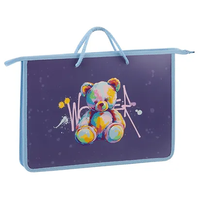 Папка для тетрадей А4 "Bear" пластик, текст.ручки - фото 1