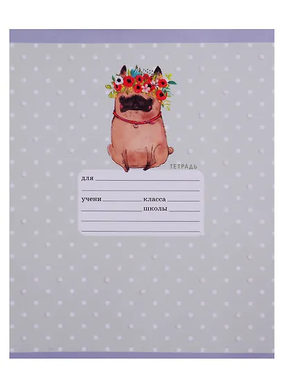 Тетрадь в клетку Unnika, "Зверушки (графика)", 12 листов, в ассортименте - фото 1