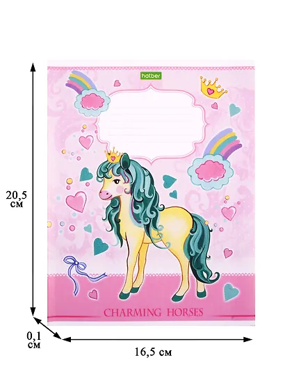 Тетрадь в клетку Hatber, "Лошадки", 12 листов, в ассортименте - фото 2