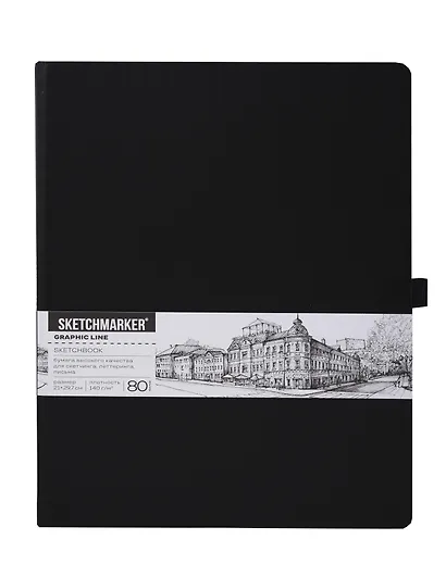 Скетчбук 21*30 80л "Sketchmarker" Domino, 140г/м2, слоновая кость, тв.обл - фото 1