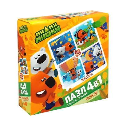 Пазл ORIGAMI Набор.4в1 9-16-25-36эл. "МиМиМишки. Небосвод" 03515 - фото 4