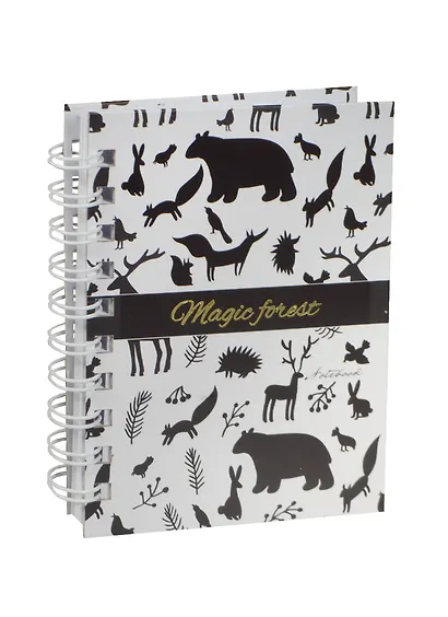 Записная книжка А6 100л кл. "Графика. Животные" 7БЦ, евроспираль, тисн.зол.фольгой, выб.лак, Listoff - фото 1