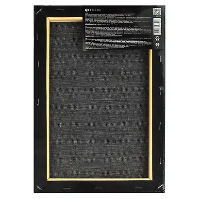 Холст на подрамнике 20*30 чёрный, грунтованный, хлопок 100%, среднезернистый, 280г/м2 - фото 2