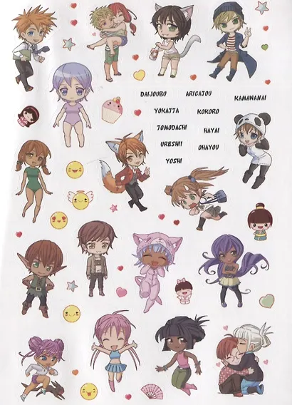 Anime & Kawaii. Для украшения ежедневника, смартфона или ноутбука! Более 600 няшных стикеров! - фото 3