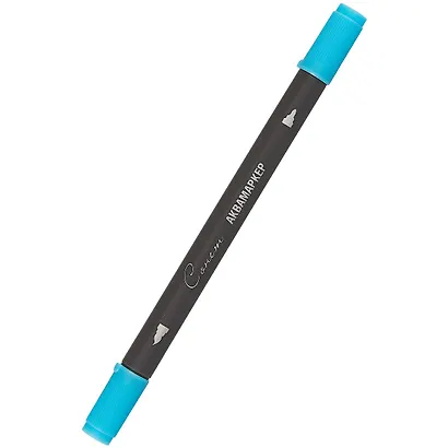 Маркер акварельный "Сонет", двухсторон., кисть и тонкий наконечник, циан, сонет - фото 1