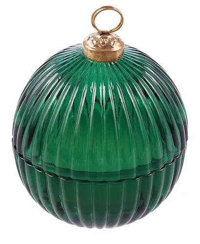 Свеча ароматическая Шар (стекло) (зеленая) (8см) (12-20250519-2) - фото 2