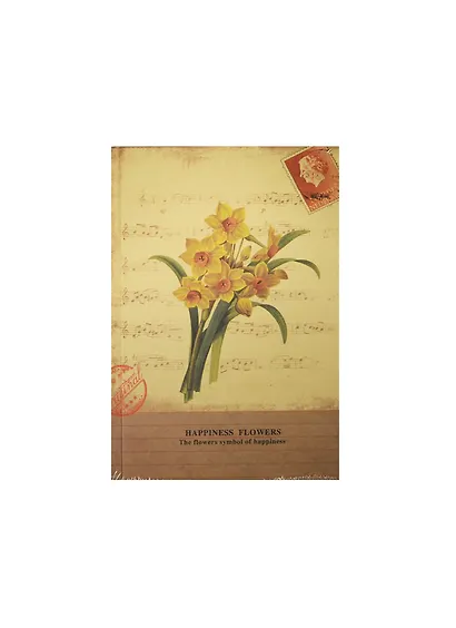 Книга для записей А5 192л лин. "Happiness Flowers" 7БЦ, инд.уп., Haich - фото 1