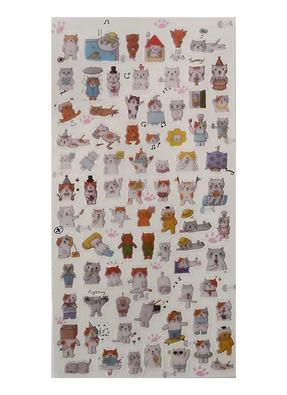 Наклейки бумажные Кошачий праздник 17043 - фото 1