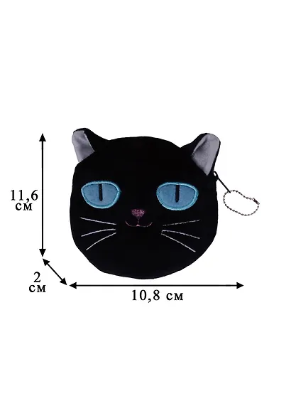 Косметичка-кошелек Кот черный (10см) (текстиль) - фото 2
