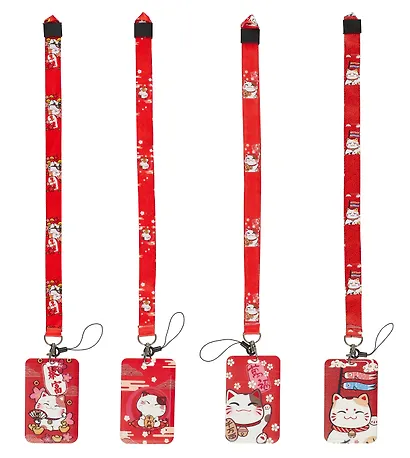 Бейдж "Манэки-нэко", вертикальный, с лентой, ассорти - фото 1