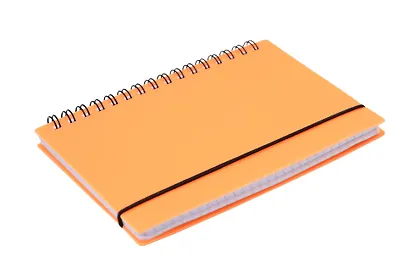 Записная книжка А6 80л кл. "Favorite Color. Neon Orange" спираль, пласт.обл., резинка - фото 2
