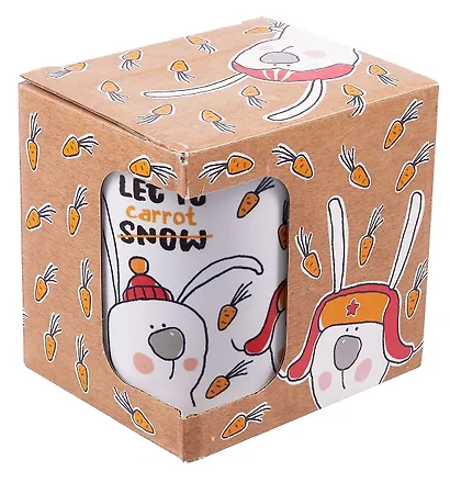 Кружка Символ года Зайцы Let it carrot (керамика) (330мл) (коробка) (K2022-67) - фото 1