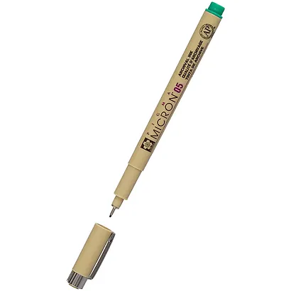 Капиллярная ручка «Pigma Micron», Sakura, 0.45 мм, зелёная - фото 2