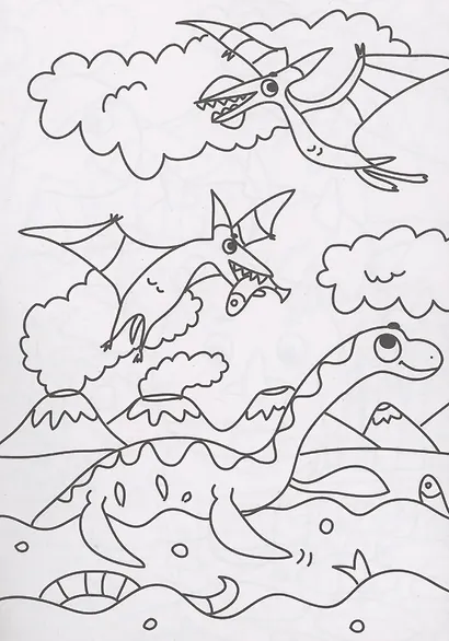 РАСКРАСКИ А5 эконом ВЕСЁЛЫЕ КАРТИНКИ. ДИНОЗАВРИКИ - фото 4
