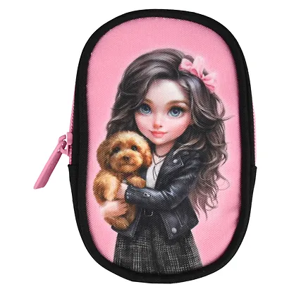 Ранец "Брюнетка с собачкой" 2 отделения, 27*37*13 см, 3 кармана - фото 5