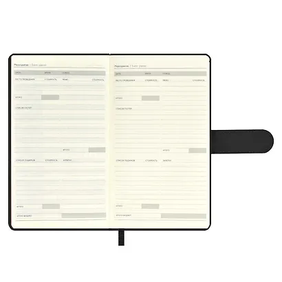 Ежедневник недат. А6+ 120л 110х190 "Бейбискин" черный, иск.кожа, тв.переплёт, тиснение фольгой, магнит.клапан, офсет, ляссе - фото 7