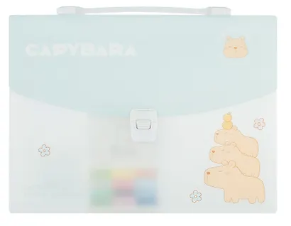 Портфель А4 12 отделений "Capybara" пластик, в ассортименте - фото 4