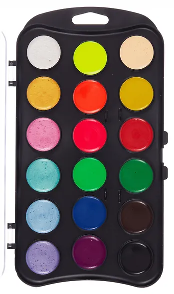 Краски акварельные 18 цв. "Фантазия" (классич, неон, перламутр, золото, серебро), б/к - фото 3