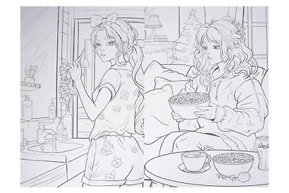 Модные девочки. Моя супербольшая раскраска - фото 2