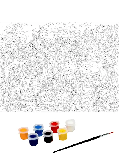 Набор д/творчества Рыжий кот Холст с красками 30х40см Единороги Х-0407 - фото 2