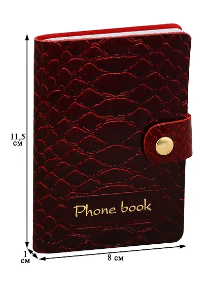 Алфавитная книга на кнопке Lezar А7+, 64 листа, вишня - фото 3
