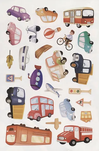 Транспорт. Более 50 многоразовых наклеек - фото 2