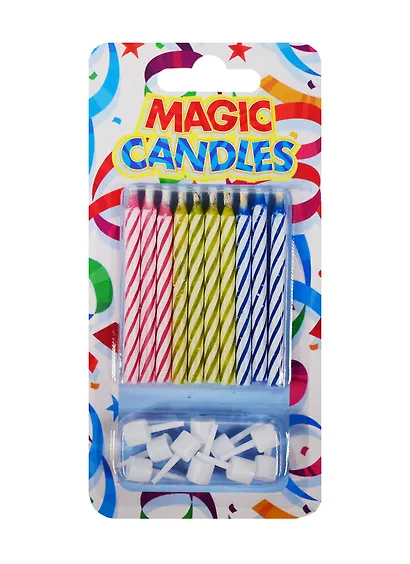 Набор негаснущих свечей для торта Magic (10шт) (6см) - фото 1