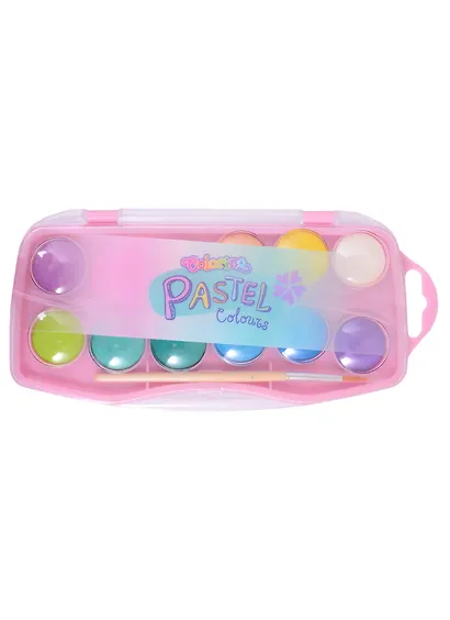 Краски акварельные 12цв "Pastel Colours", пл/уп., с/к., Colorino - фото 1