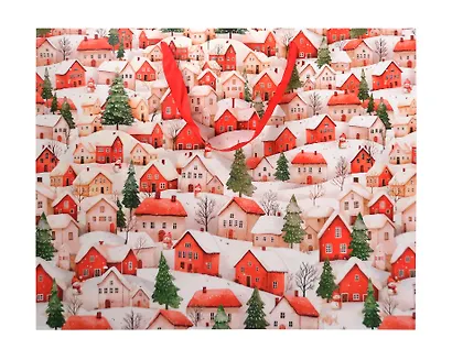 Пакет А3+ 50*40*25 "Домики в снегу" Новый год, бум.ламинат - фото 3