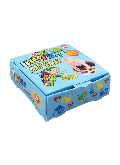 Краски для рисования пальчиками для детей от 1 ГОДА, Olki в наборе 4 цвета (вес набора 200 г), гелеобразные - фото 1