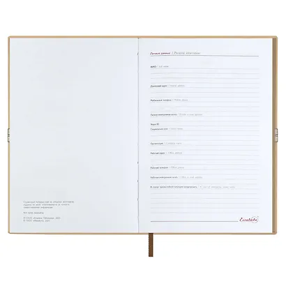 Ежедневник дат. 2026г. А5 176л "Тиволи глосс" бежевый, кожзам, мягк. переплет, застёжка-резинка, блинт.тиснение, офсет, справ.мат-лы, ляссе, инд.уп - фото 6