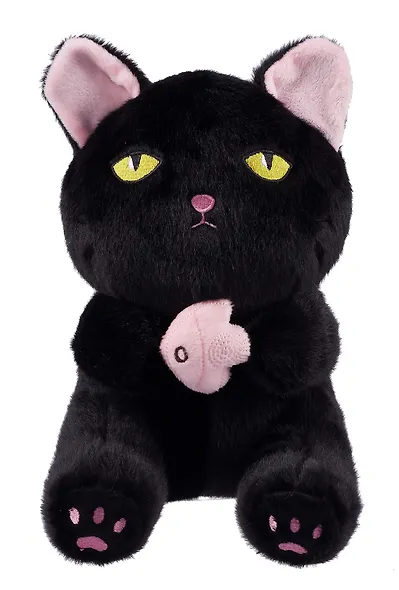 Мягкая игрушка Котик черный с рыбкой (23см) (12-00960-K7) - фото 2