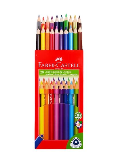 Карандаши цветные Faber-Castell, Jumbo, 20 цветов с точилкой - фото 3