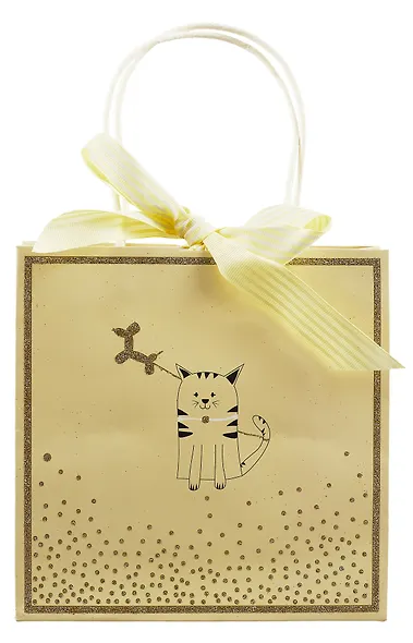 Пакет А5 23*18*10 "Котик с шариком" дет., бум.мат.ламинат - фото 1