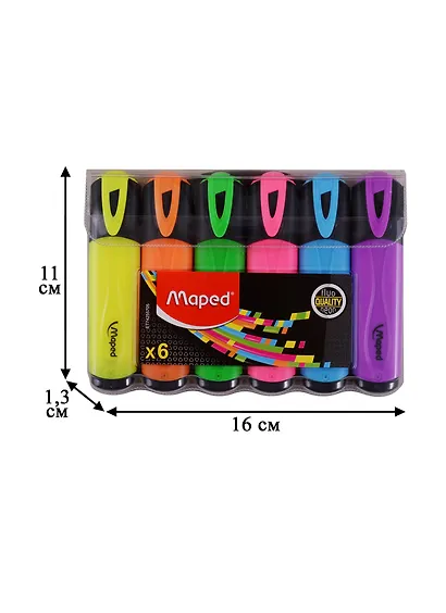 Текстовыделители Maped, Fluo Peps, 6 цветов - фото 3