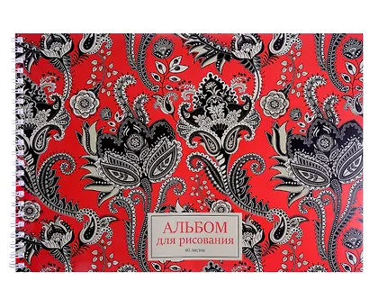 Альбом для рисования Listoff, "Орнамент пэйсли", А4, 40 листов, на гребне - фото 1